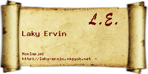 Laky Ervin névjegykártya