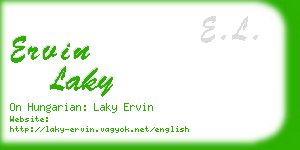 ervin laky business card